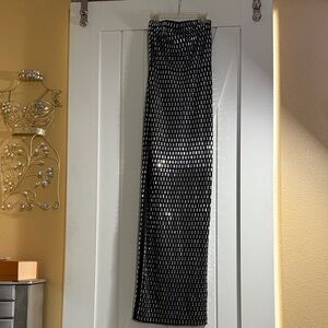 Black Strapless Rhinestone Maxi Dress